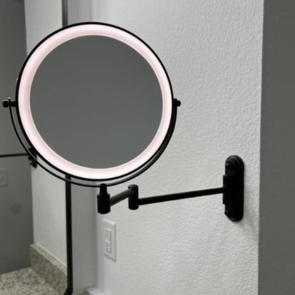 Rechargeable Lighted Wall Mounted Makeup Mirror with 3 Color Lights